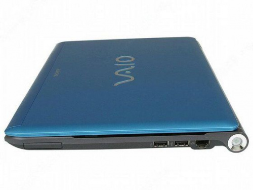 Sony VAIO VPC-Y21M1R Blue + внешний DVD-RW задняя часть
