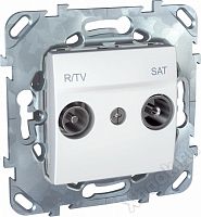 Schneider Electric SE Unica Бел Розетка TV-SAT проходная (MGU5.456.18ZD)